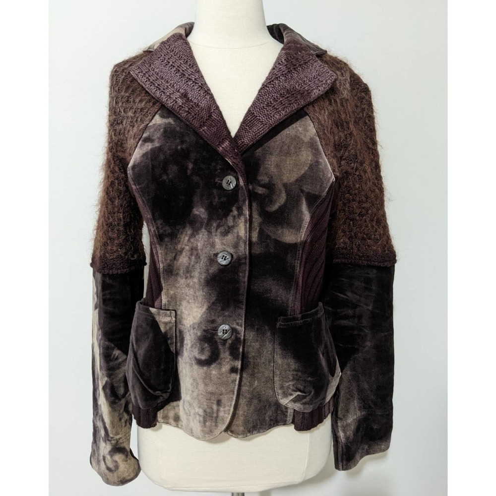 Size m medium yoshi yoshi Mura wool knit sweater Jacket made in Japan artistic